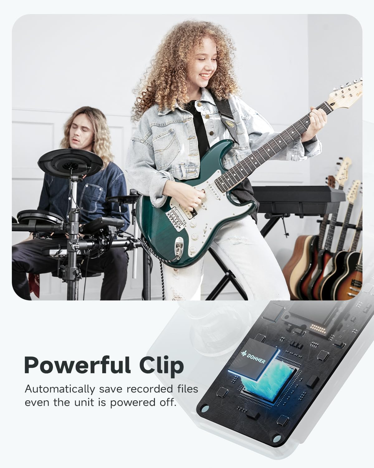 Donner Triple Looper Guitar Pedal, 90 mins Looping Time Loop Pedal with Screen, 3 Loops Looper Pedal with Unlimited Overdubs Undo/Redo