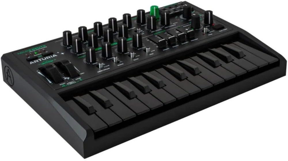 Arturia Micro Brute UFO Bundle with Polsen HPC-A30 Closed-Back Studio Monitor Headphones, Kellards MID-P10T Pro MIDI to MIDI Cable 10 Feet