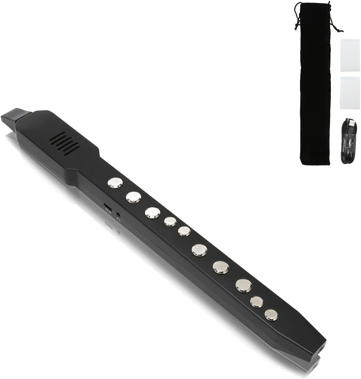 Mini Saxophone, Digital Wind Instrument, Rechargeable Wind Instrument, Mini Electronic Wind Instrument Set, Built in 2W HiFi Speaker, with 12 Accompaniments, for Student,