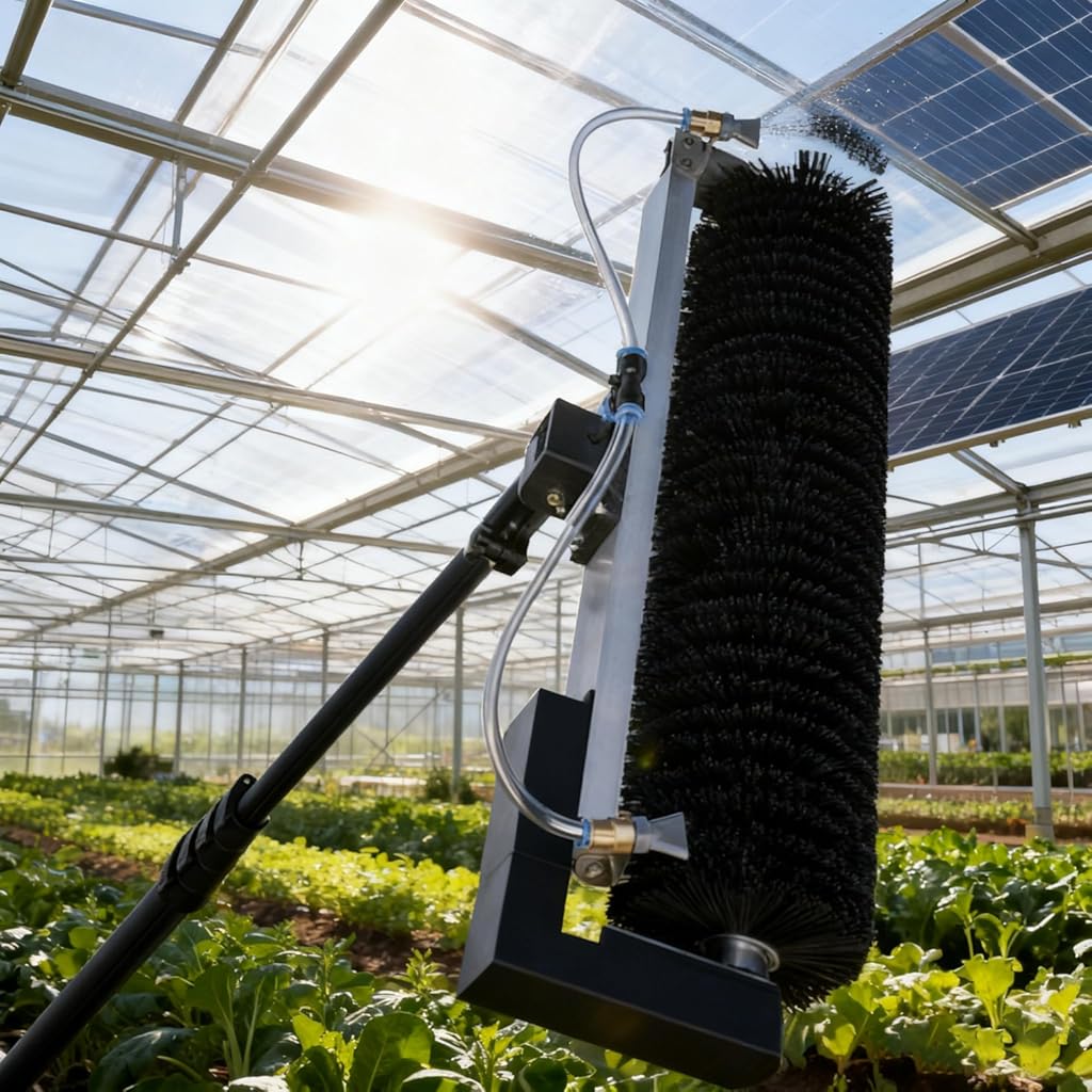 Solar Cleaning Equipment, Solar Panel Cleaning Brush with 7.5m Telescopic Rod for Working Environments Plug
