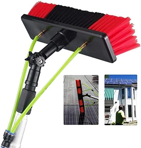 Telescopic Glass Cleaning Brush Kit - 23ft Water Fed Rotating Brush for Solar Panels Home & Car Cleaning - 7m Extendable Pole for Efficient Window & Solar Panel Care
