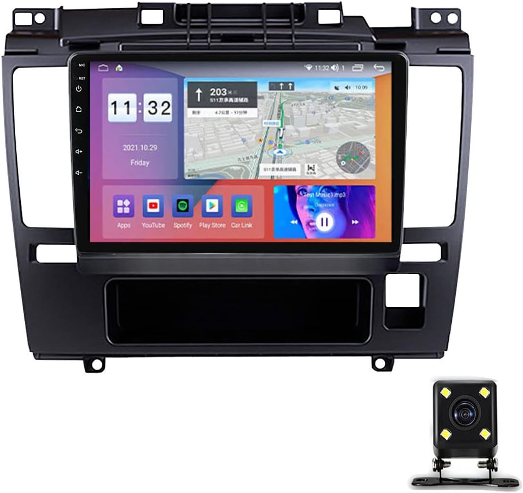 9 Inch Car Stereo Bluetooth Multimedia MP5 Player, Touch Screen Car Stereo for Nissan Tiida 2005-2010 with Steering Wheel Control/GPS Navigation/Carplay/DSP/USB/FM Radio