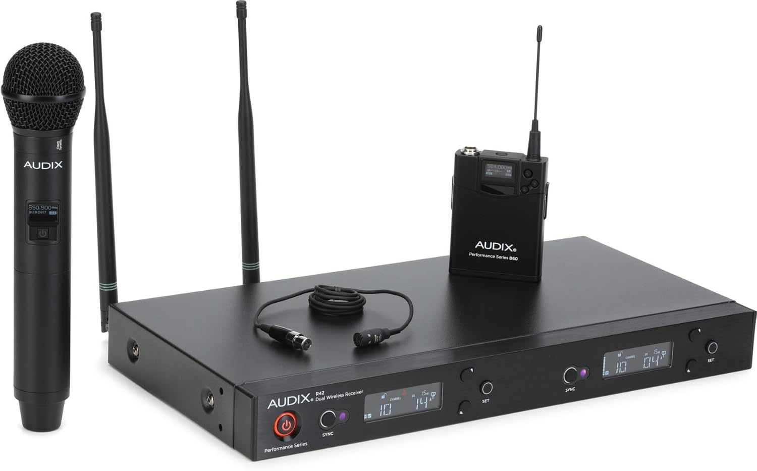 Audix AP42 C210 Wireless Combo Handheld and Lavalier Microphone System for Presenters, Speakers, and Singers