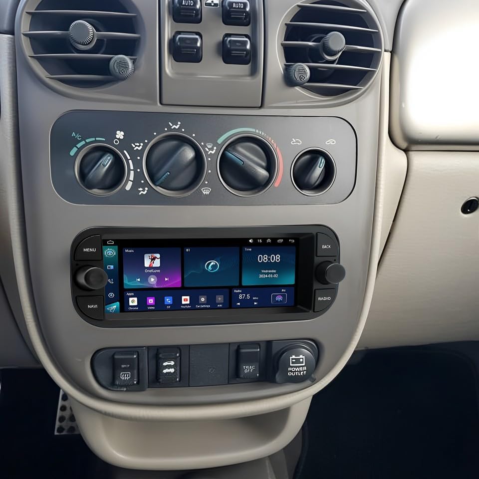 PHEZEN 6.86 inch Touchscreen Car Stereo Fit for Chrysler PT Cruiser 2003-2005, Android 13 Double Din Car Radio with Carplay & Android Auto in-Dash Navigation BT Mirror Link WiFi Backup Camera 2+32G