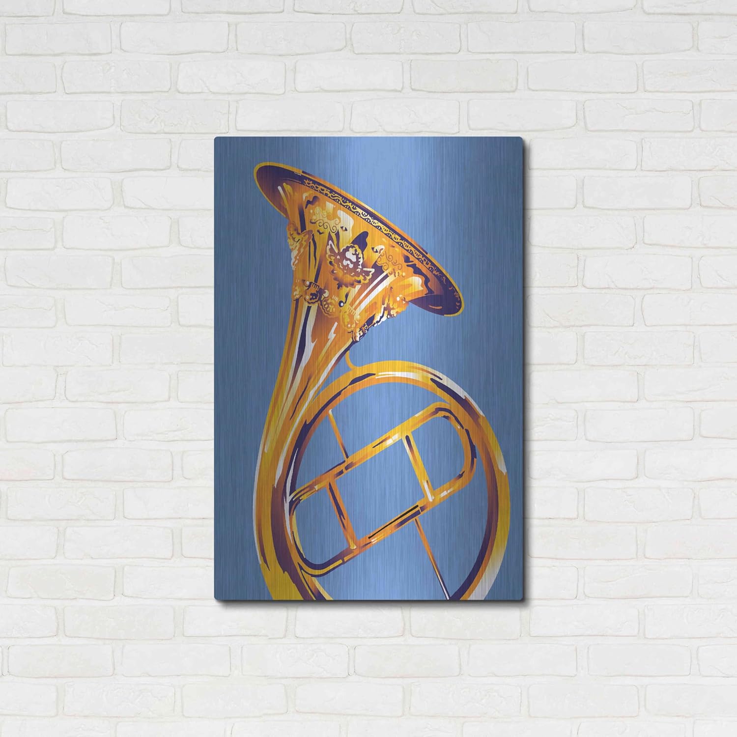 'French Horn 8' by David Chestnutt, Metal Wall Art, 24