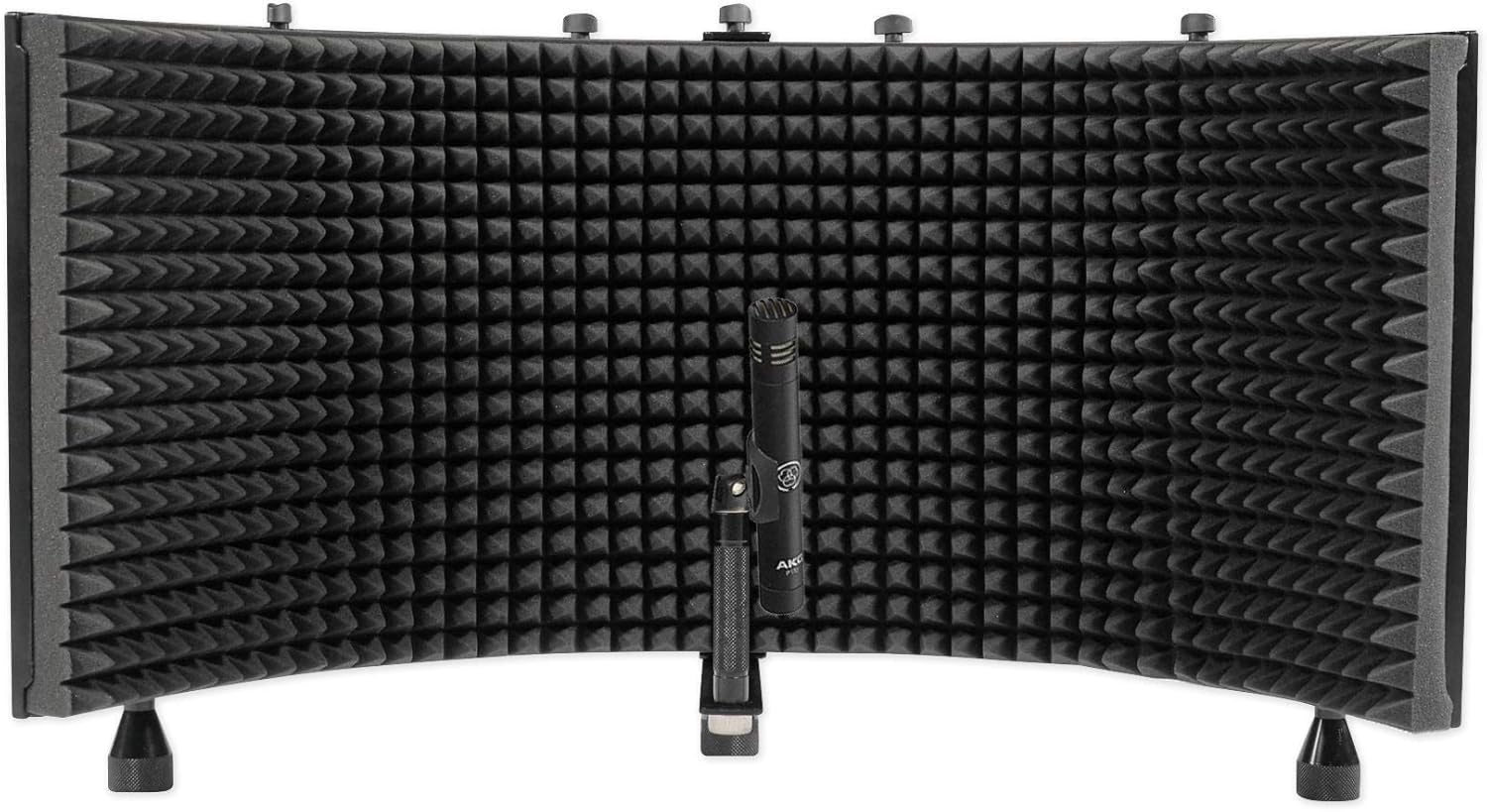 Audiosavings Bundle: P170 Studio Condenser Pencil Microphone Recording Overhead Instrument Mic Bundle with Rockville ROCKSHIELD 3 Large Studio Mic Isolation Shield w/Sound Dampening Foam (2 Items)