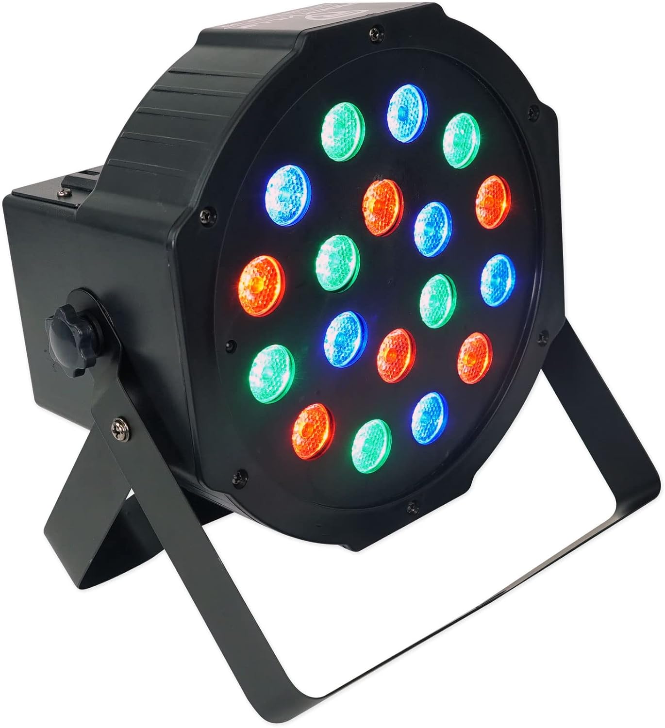 Rockville Battery Par 50 Bundle: (6) Rechargeable LED DMX RGB Uplights with Remote, 18 x 1W LEDs, 4400-mAh Battery, RLBP6 Padded Backpack with Dividers & Straps, 7-Items