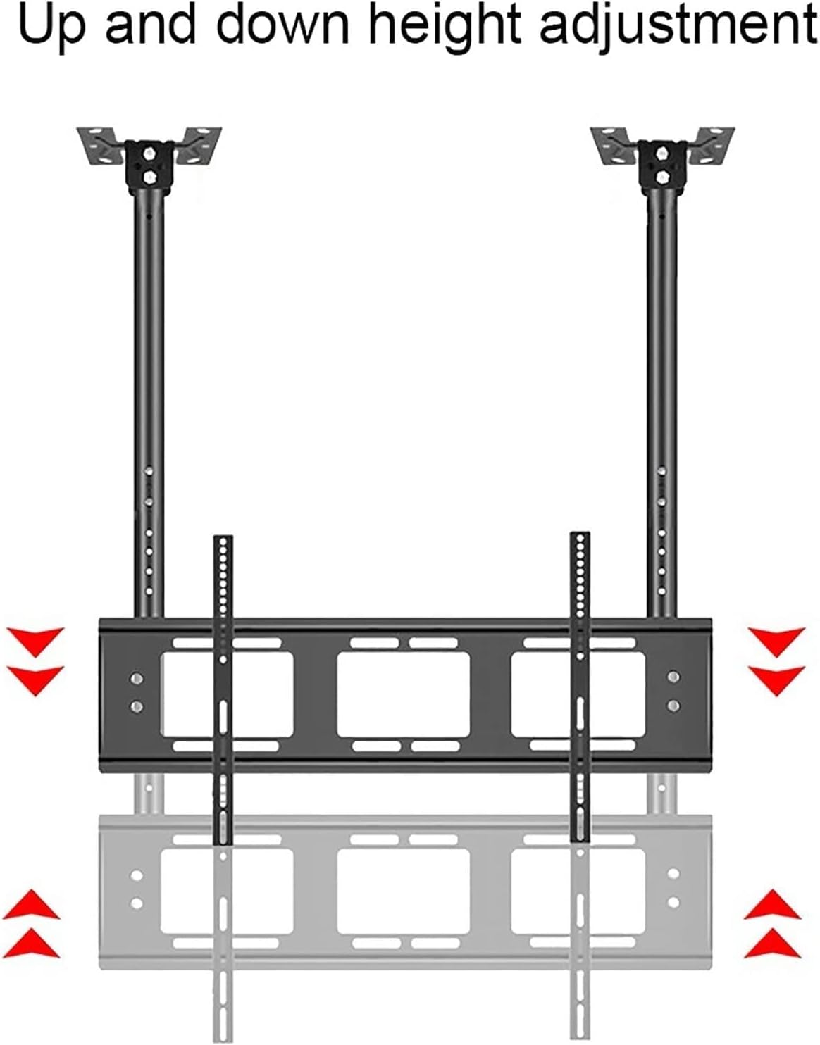 Adjustable Ceiling Tv Mount Bracket - Tv Wall Mount, Double Bar Adjustable Tilt, Suitable for 55-86 Inch Large Led Screens Tv Stand, Vesa 800X400Mm Ceiling Tv Mount