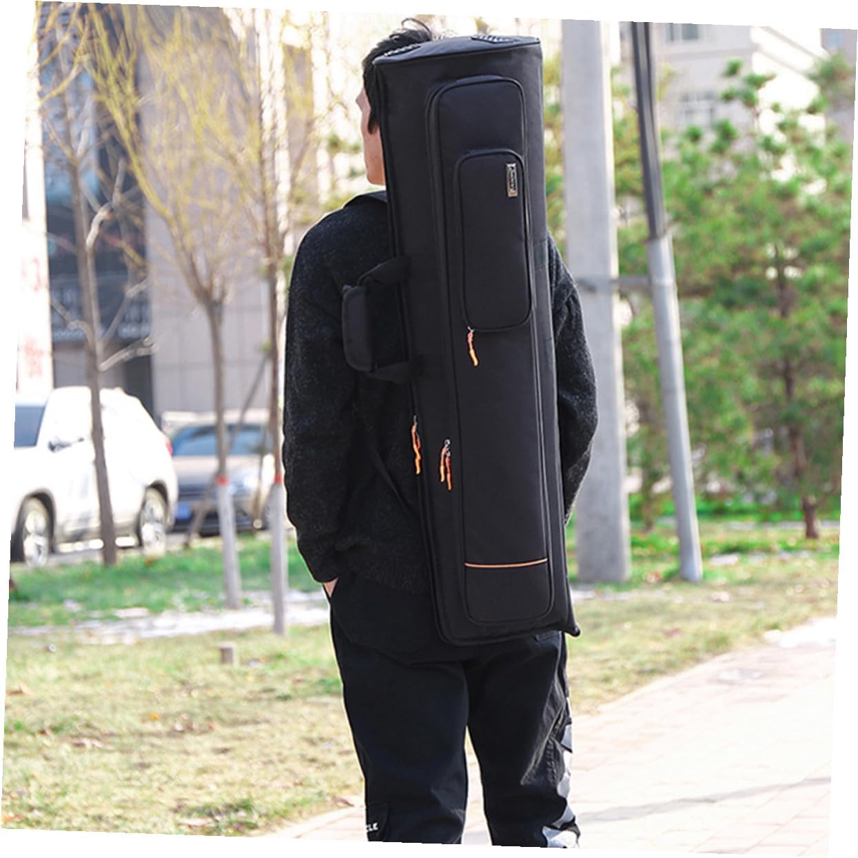 YARNOW Trombone Bag Large Capacity Oxford Cloth Storage Case Portable Backpack Handheld for Musicians Beginner Protective Cover
