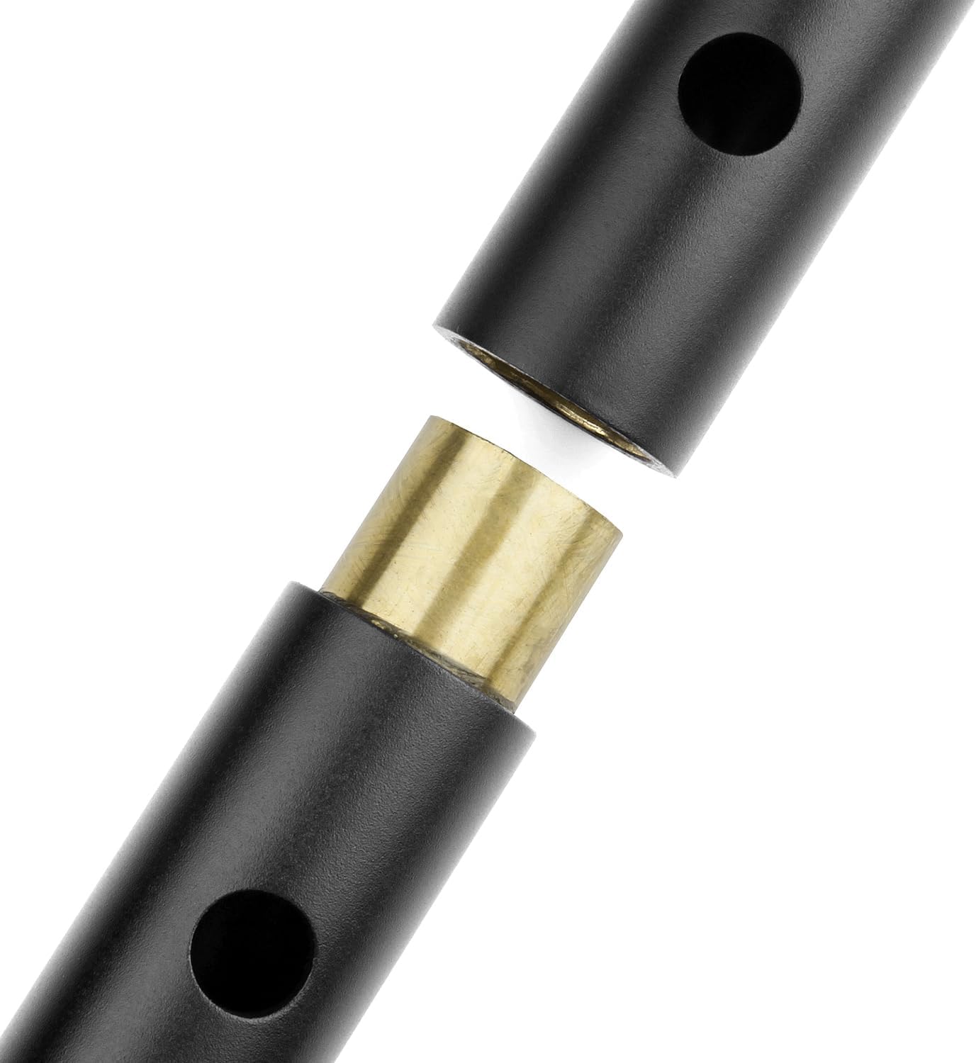 Traditional Musical Instrument D Key 5 Holes Black Metal Aluminum Alloy Flute called Shakuhachi (Two-section)