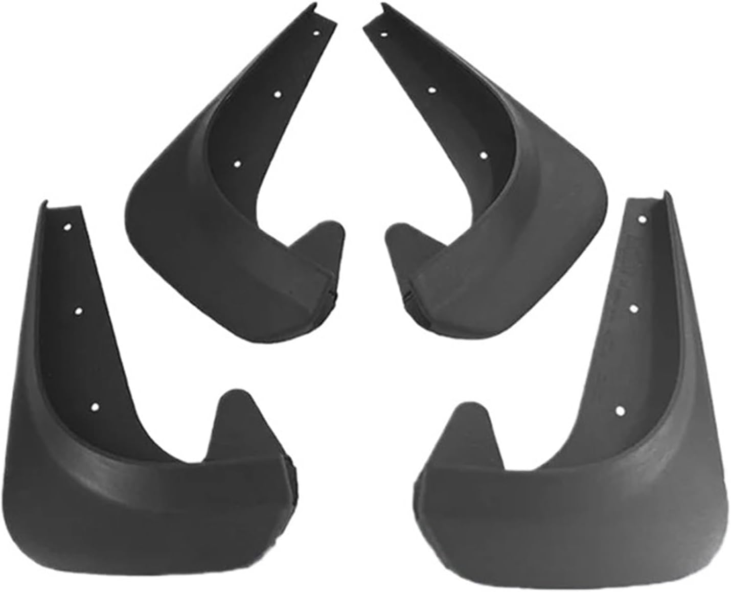 4-Piece Set of Automotive Soft Rubber Mudguard Tiles Front and Rear Tires Splash Proof