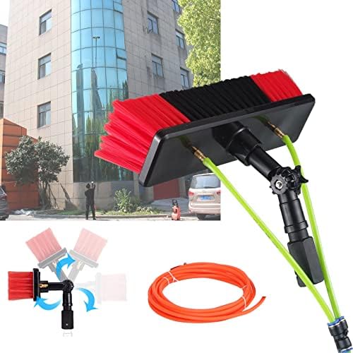 Adjustable Window Cleaning Pole Water Fed Telescopic Brush Extendable Cleaner Car Trucks Glass Cleaning Brush Equipment - 20m/65.6ft Hose,10.8m/36ft