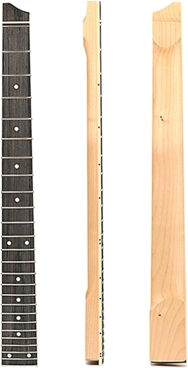 TSTS Wood Guitar Neck Resonance Sturdy Part Bolt Repair Guitar Body Headless Maple Neck for Bass Guitar ​Neck Replacement