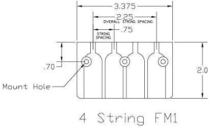 Hipshot 5A4FM1B 4 String A Style Bass Bridge, Chrome