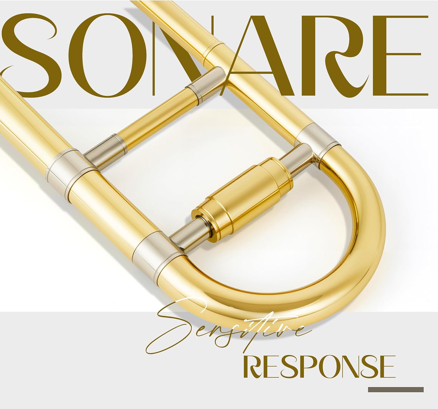 AKLOT Classic Bb Tenor Trombone: Entry-Level B Flat Brass Instruments with Hand-Hammered Bell, Anti-Tarnish Gold Lacquer Finish, Ideal for Beginner, Includes Hard Case, Mouthpiece, Gloves, Cloth