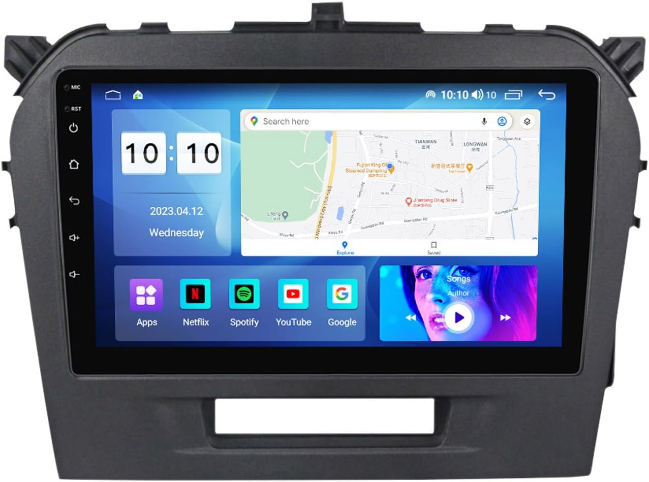 Car Stereo with Wireless Car Play Android Auto for 9 inch Android 12 Support Steering Wheel Control/Bluetooth/GPS Navigation/DSP for Suzuki Vitara 2014-2018