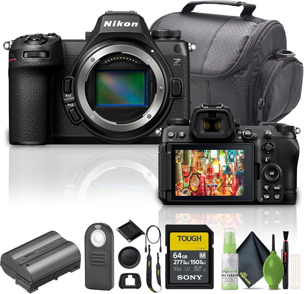 Nikon Z6III Mirrorless Camera (1890) Bundle with 64GB UHS-II SDXC Memory Card + Lens Cleaning Kit + Camara Bag +Wireless Remote Shutter Release (Renewed)