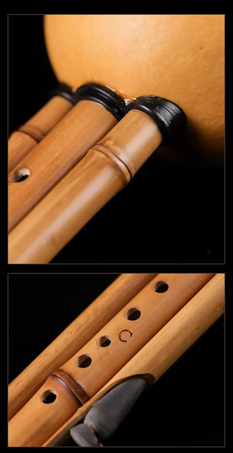 FLFL Hulusi Seven-Hole Cucurbit Flute Playing Type Handmade Hulusi (Color : D-Tune)