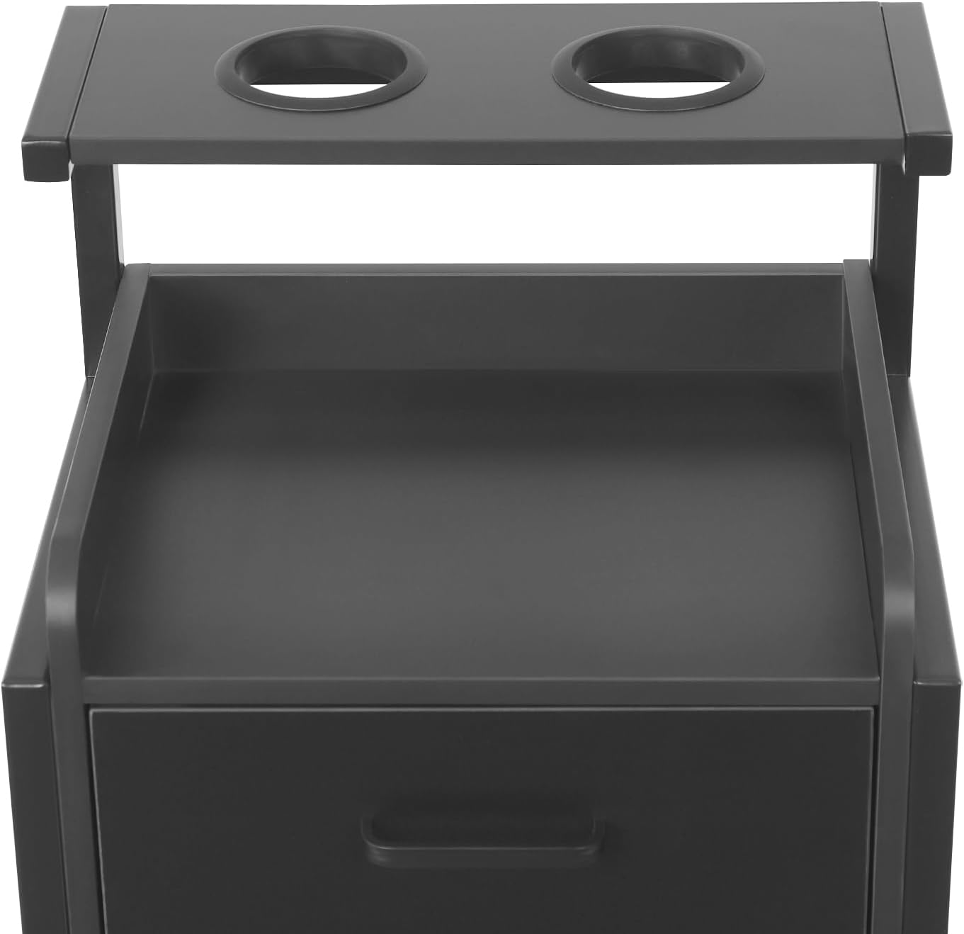 Wall Mount Styling Station Classic Locking 2 Drawers Storage Beauty Salon Equipment 2 Hair Dryer Holes Locking Cabinet for Beauty Salon or SPA, Barber Shop, Home & Bathroom, Black