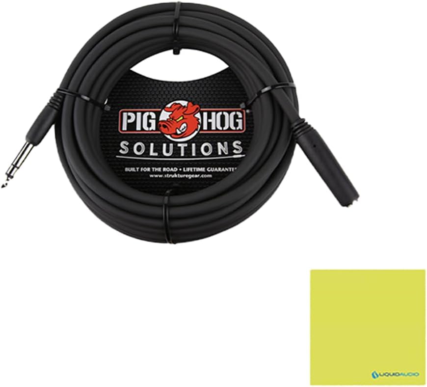 Neumann NDH 20 Closed-Back Studio Headphone Bundle w/Pig Hog PHX14-25 Headphone Extension Cable Polishing Cloth