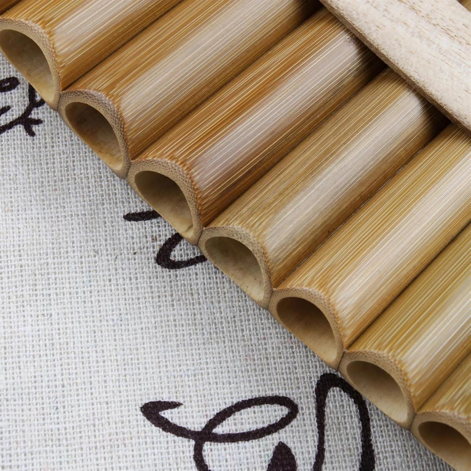 15 Pipes Pan Flute G Key Folk Musical Instruments Original Colour Flute Pan Woodwind Instrument Handmade Pan Pipes (Color : RIGHT)