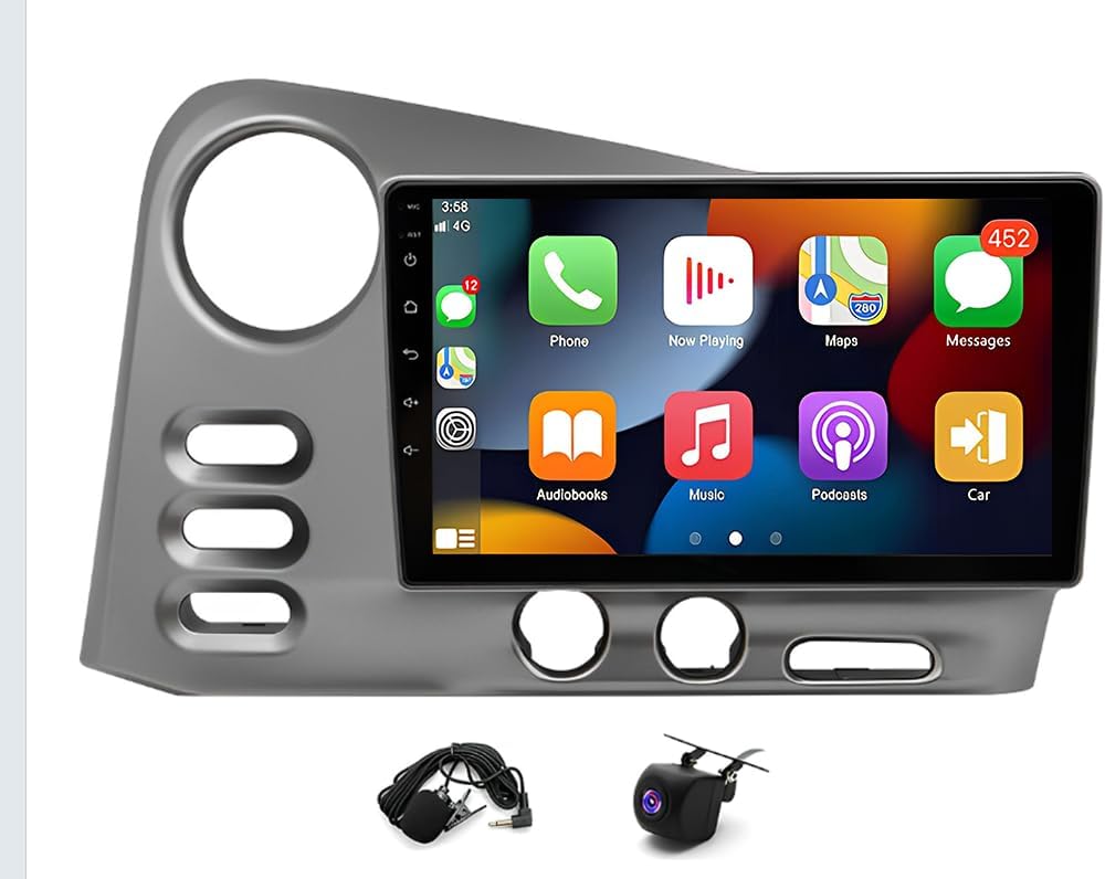 4G+64G Android Car Stereo for Toyota Matrix 2003-2004,for Pontiac Vibe 2003-2008,9 Inch HD Touch Screen Car Radio with Carplay Android Auto,WiFi Bluetooth GPS FM/RDS EQ SWC Backup Camera MIC