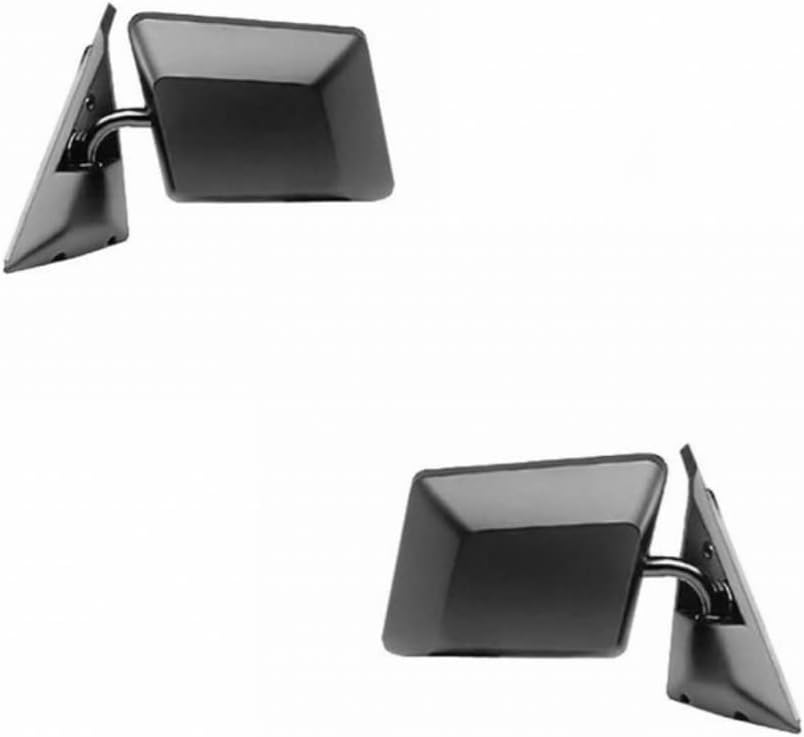 For GMC Jimmy Sonoma 1990 91 92 1993 Door Mirror Driver and Passenger Side | Pair | Manual | Non-Heated | Smooth Black | Folding | GM1320101, GM1321101 | 15642571, 15642572