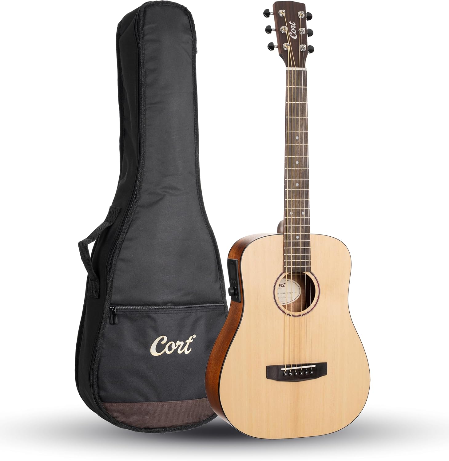 Cort EARTHGO-OP Earth Go HyVibe H2 Acoustic Electric Guitar Open Pore Natural w/Bag