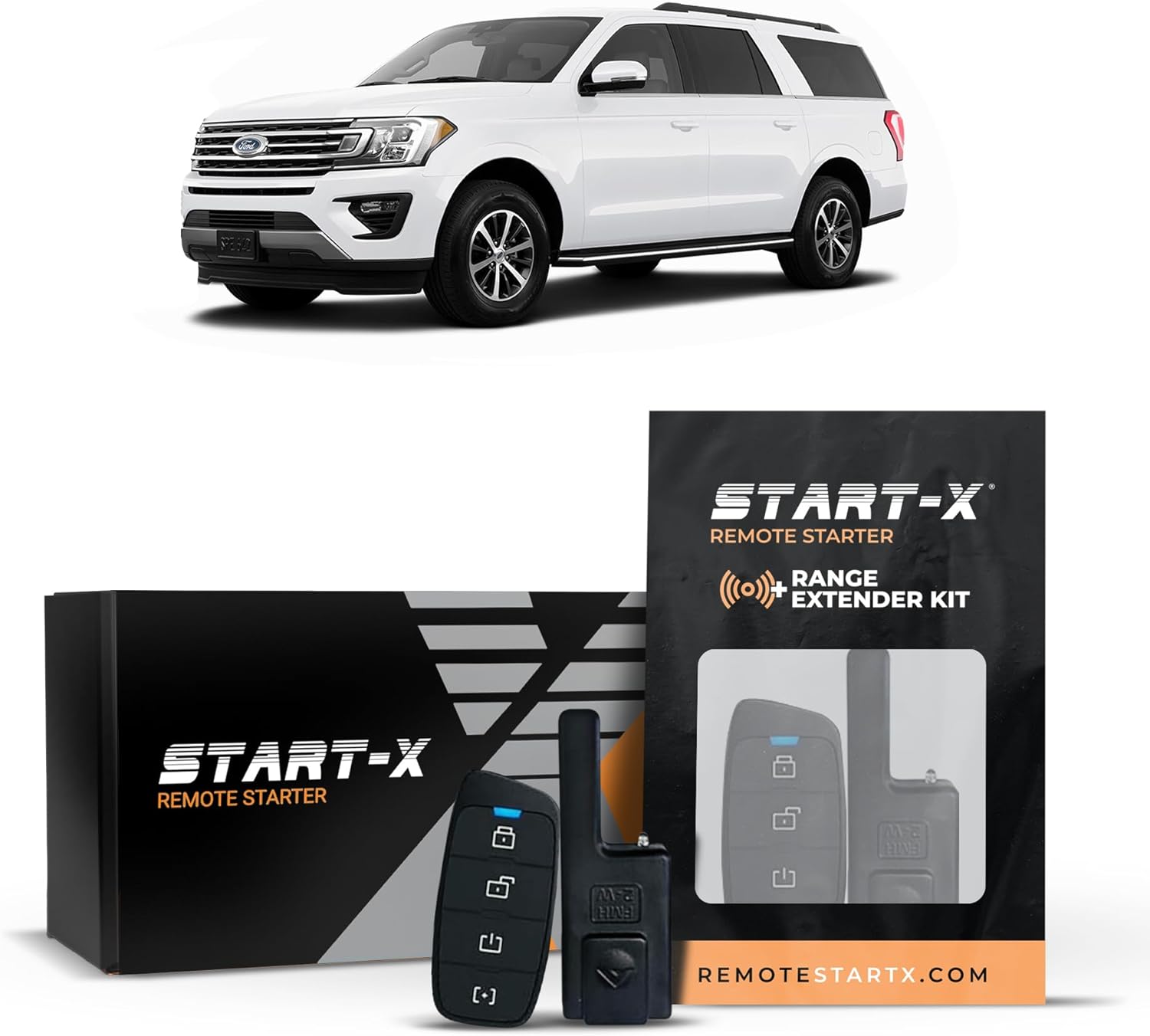 Start-X Remote Starter Kit + 3000ft 2 Way Range Extender for Ford Expedition (2022, 2023, 2024) Vehicles with Push-to-Start or Key Ignition