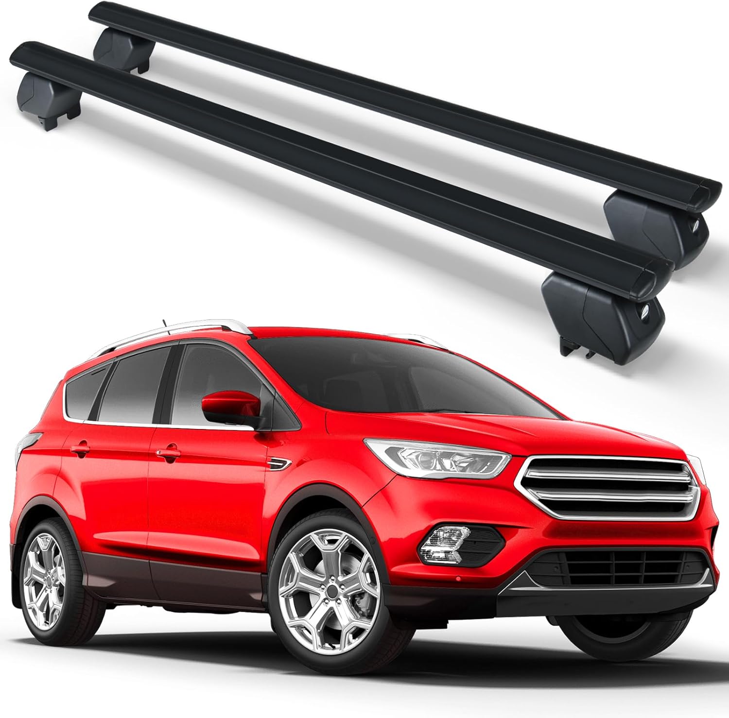 Heavy Duty 300 LBS Roof Rack Cross Bars Compatible with 2013-2025 Ford Escape with Side Rails, Adjustable & Lockable Crossbars Cargo Carrier Rooftop Luggage Rack Cars Vehicles Suvs