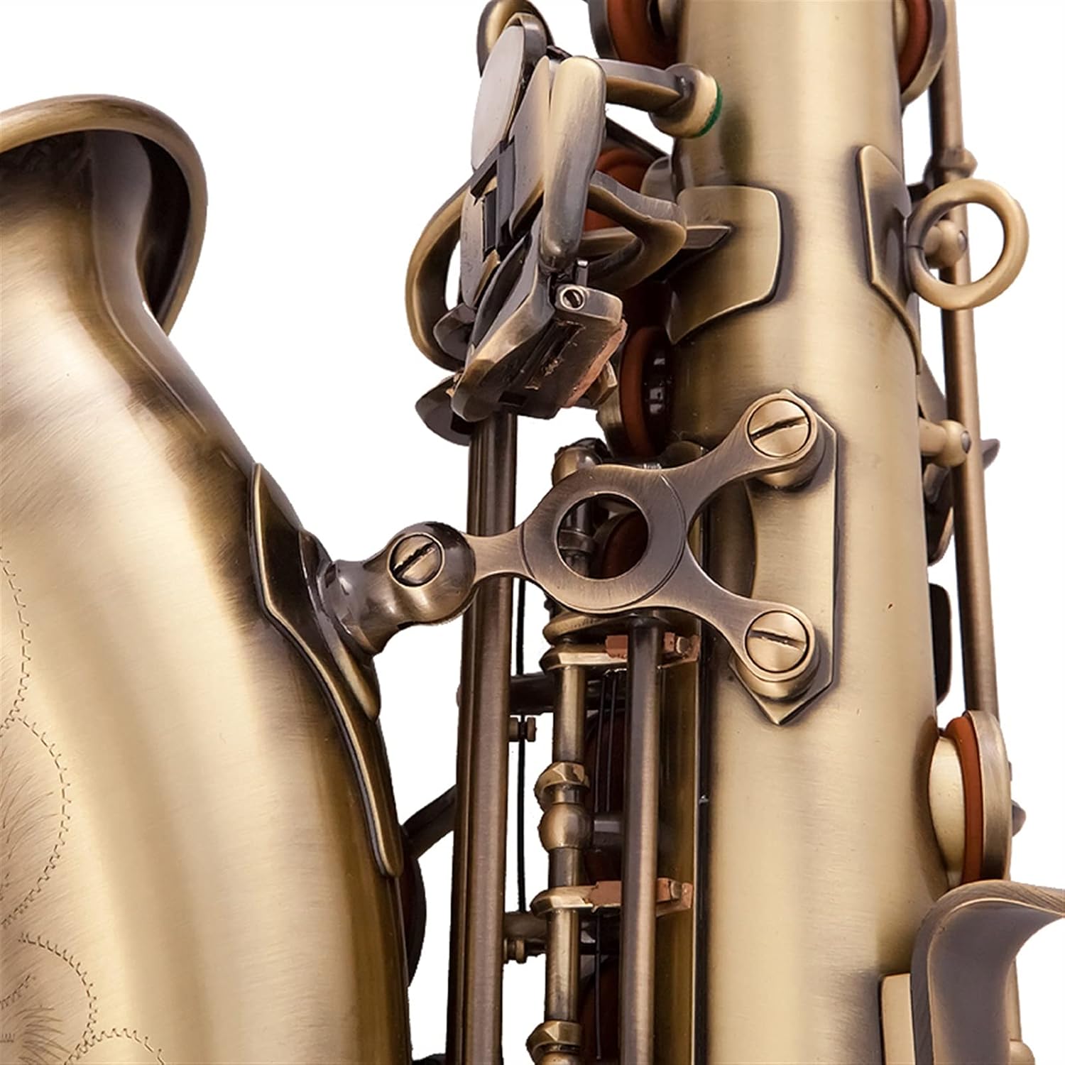 Professional Saxophone Vintage Style Bb Soprano Saxophone Brass Material Woodwind Instrument with Case Gloves Cleaning Cloth Brush Sax Strap Mouthp Brass Sax Beginners Kit