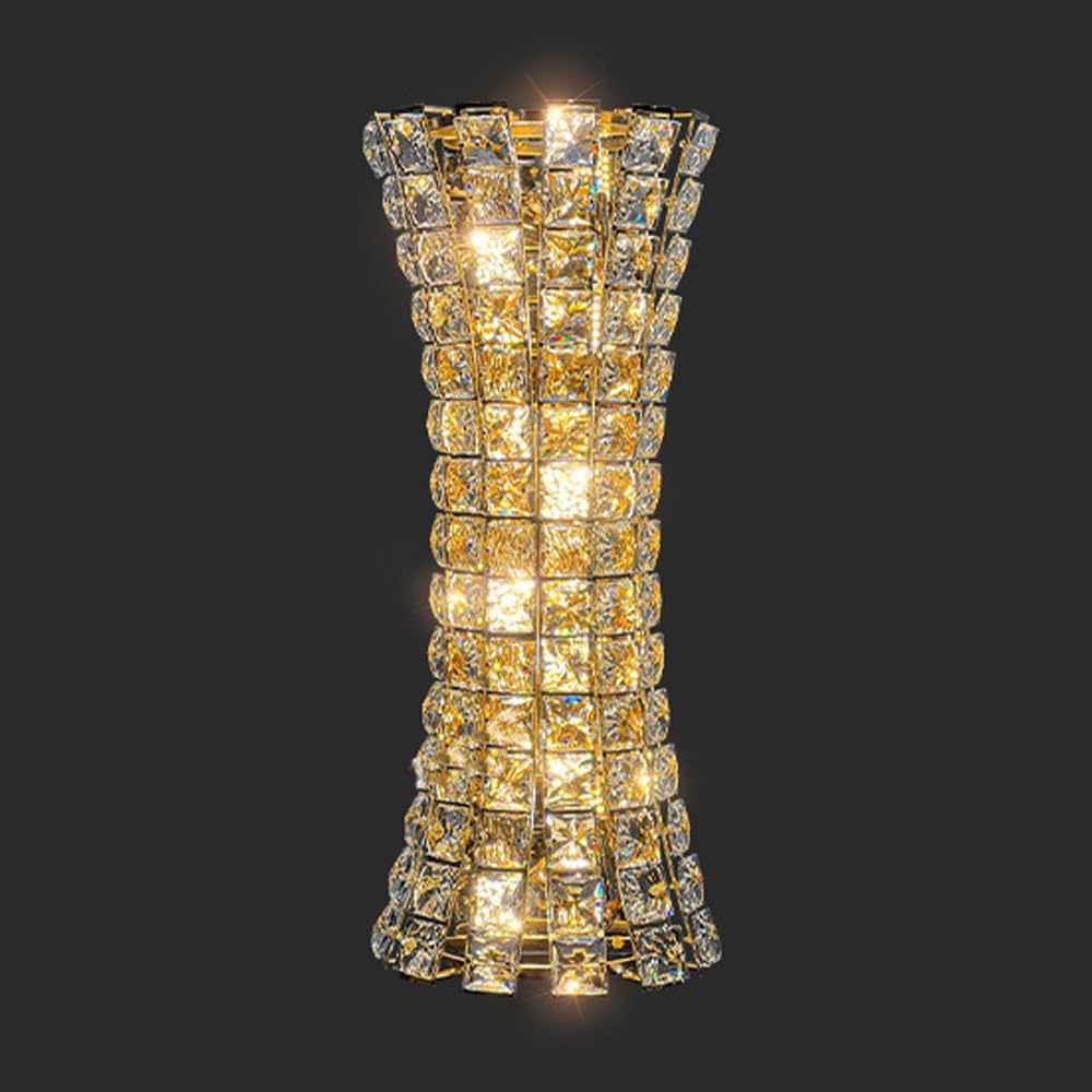 Modern Crystal Wall Sconces, Gold Wall Light Fixtures, Luxury Indoor Wall Lamp, Crystal Vanity Wall Mount Lamps, Wall Lighting for Living Room Bedroom Bedside Hallway Stairway Doorway Mirro