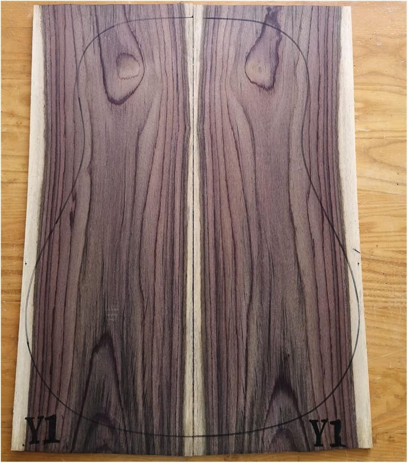 FLFL Pattern White Edge Stripe Rosewood Back and Side Panel Special White Edge Guitar Back and Side Panel Unfinished Guitar Kit (Color : 1)