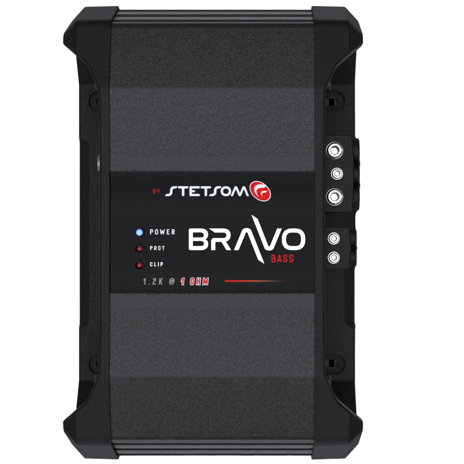 Stetsom Bravo BASS 1200 1 Ohm - Mono Car Amplifier, 1200.1 1.2K Watts RMS, Monoblock, 1Ω Stable Car Audio, HD Sound Quality, Crossover & Bass Boost, Car Stereo Speaker Subwoofer MD, Smart Coolers