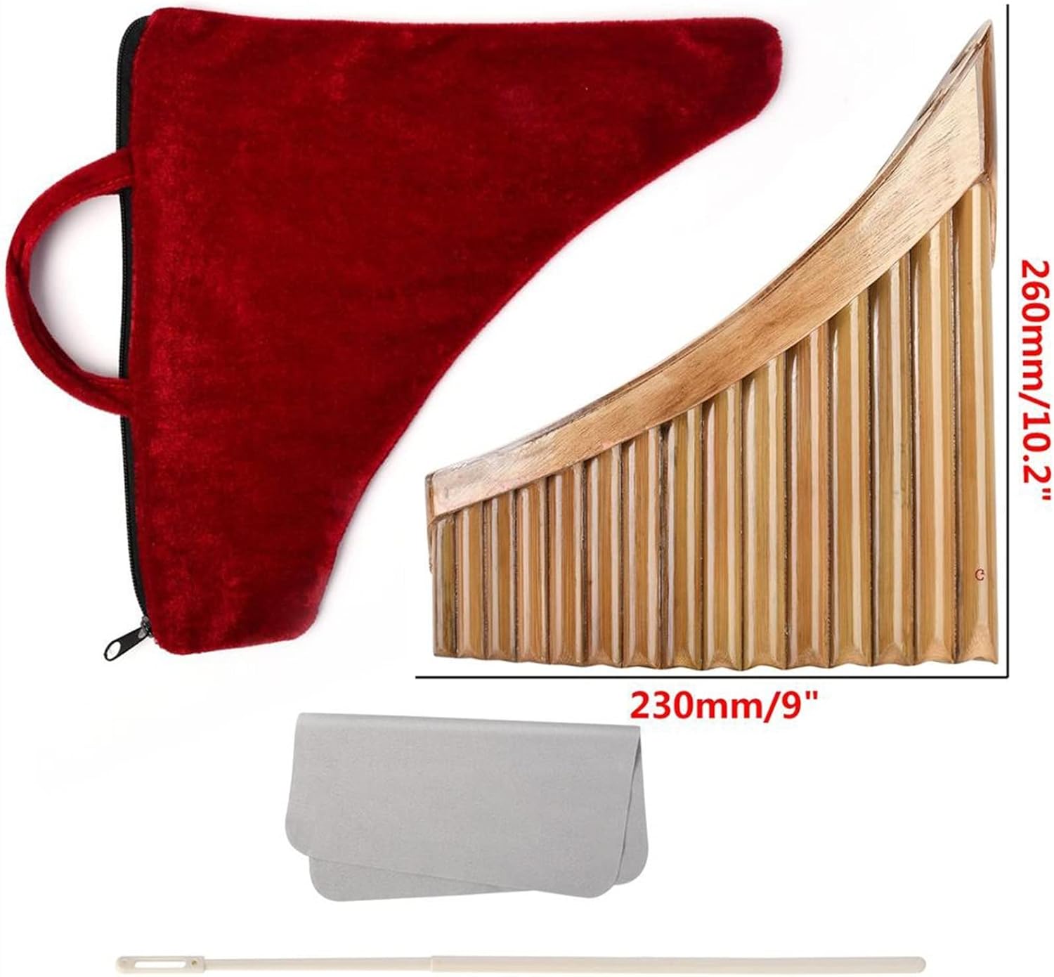 PanPipes Woodwind Instrument 15-Pipe Panpipes Bamboo Pan Flute G-Tune Panflute Woodwind Musical Instrument (Color : Right Hand)