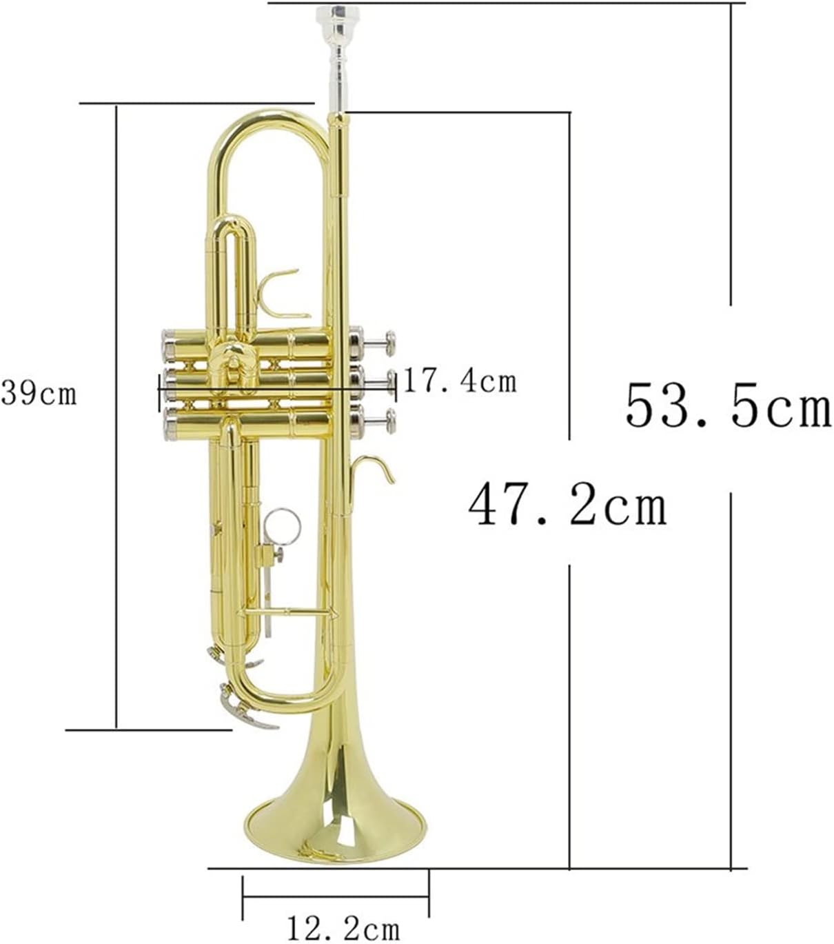 Trumpet Bb B Flat Brass Golden Durable Musical Instrument with Mouthpiece Gloves Foam Case Trumpet Instrument Beginner Trumpet