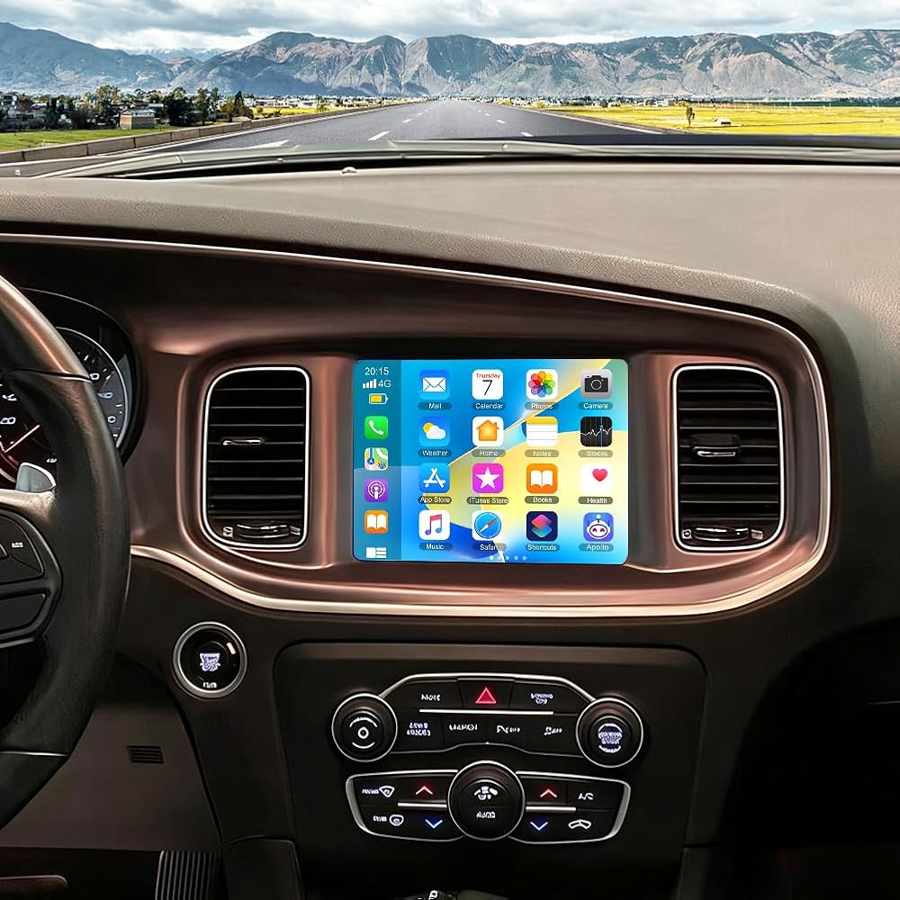 2G+64G Car Radio Upgrade for Dodge Charger RT 2016 with Wireless CarPlay and Android Auto, 8.4 Inch Touchscreen Android 14 Double Din Car Stereo w/Bluetooth GPS WiFi FM RDS SWC Camera