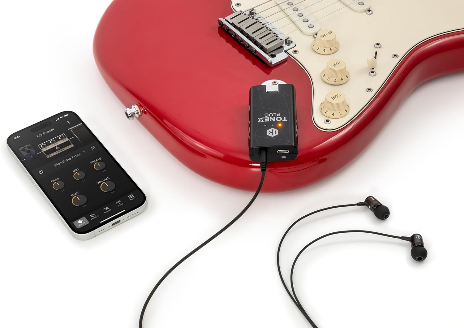 IK Multimedia TONEX Plug with Pouch: Portable AI-Powered Guitar & Bass Headphone Amplifier | 40,000+ AI Tone Models, USB-C Audio Interface, Bluetooth & FX for Secure Travel