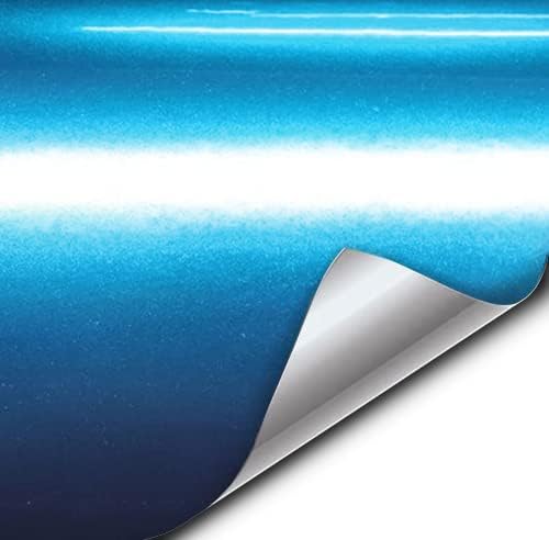 VViViD Liquid Metal Aqua Blue Vinyl Wrap Roll 25ft x 5ft Automotive Air-Release Adhesive DIY Decal Sheet (25ft x 5ft)