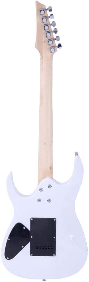 Dorill Full-Size Electric Guitar Package, White, 24-Fret Rosewood Fretboard, Maple Neck, Tremolo Bridge, with Gig Bag, Strap, Cable, Pick, Whammy Bar