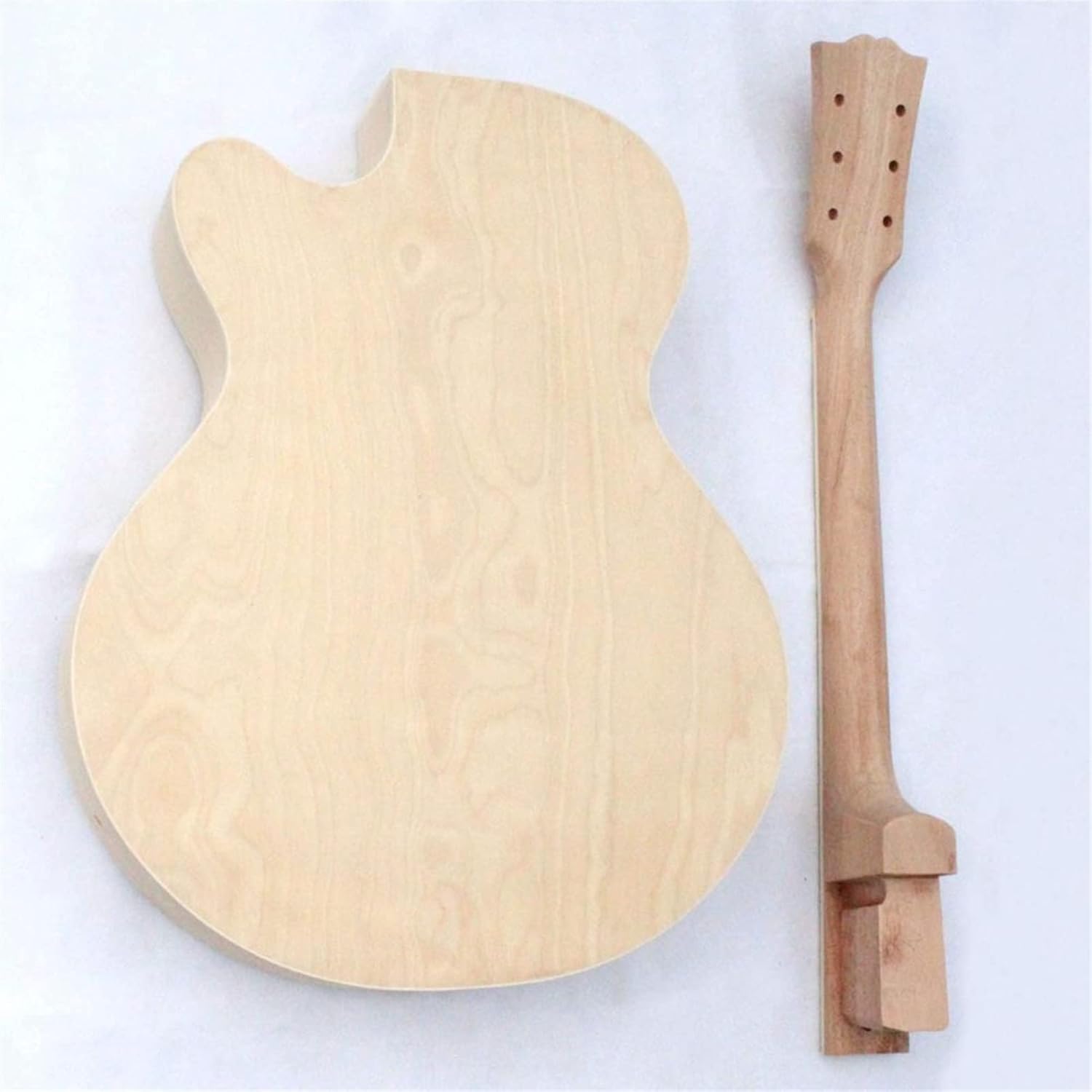 FLFL Half Hollow DIY Electric Guitar Body Kit with All Accessories Unfinished Guitar Kit