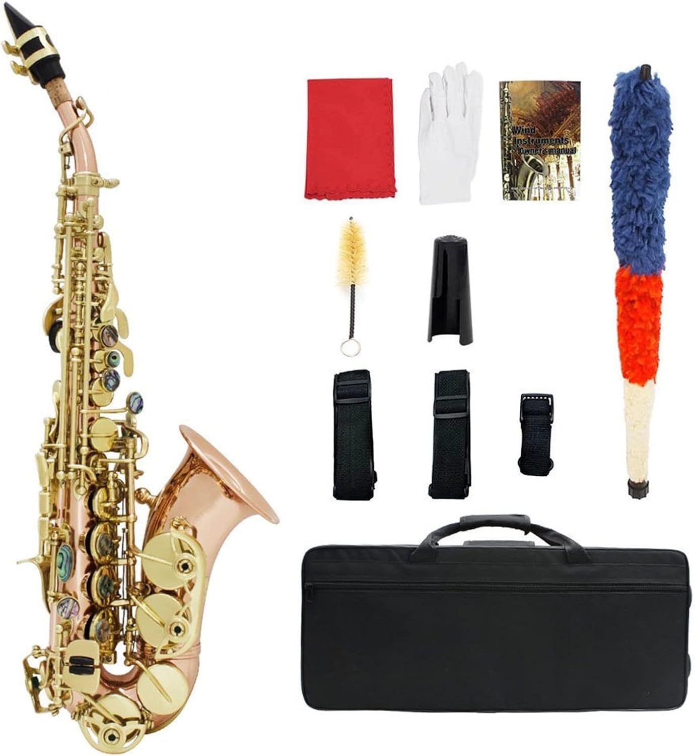 KESHUO Saxophone Phosphor Copper Gold-Plated Bb B Flat Sax Saxfone Woodwind Musical Instrument with Case Accessories Brass Sax Beginners Kit