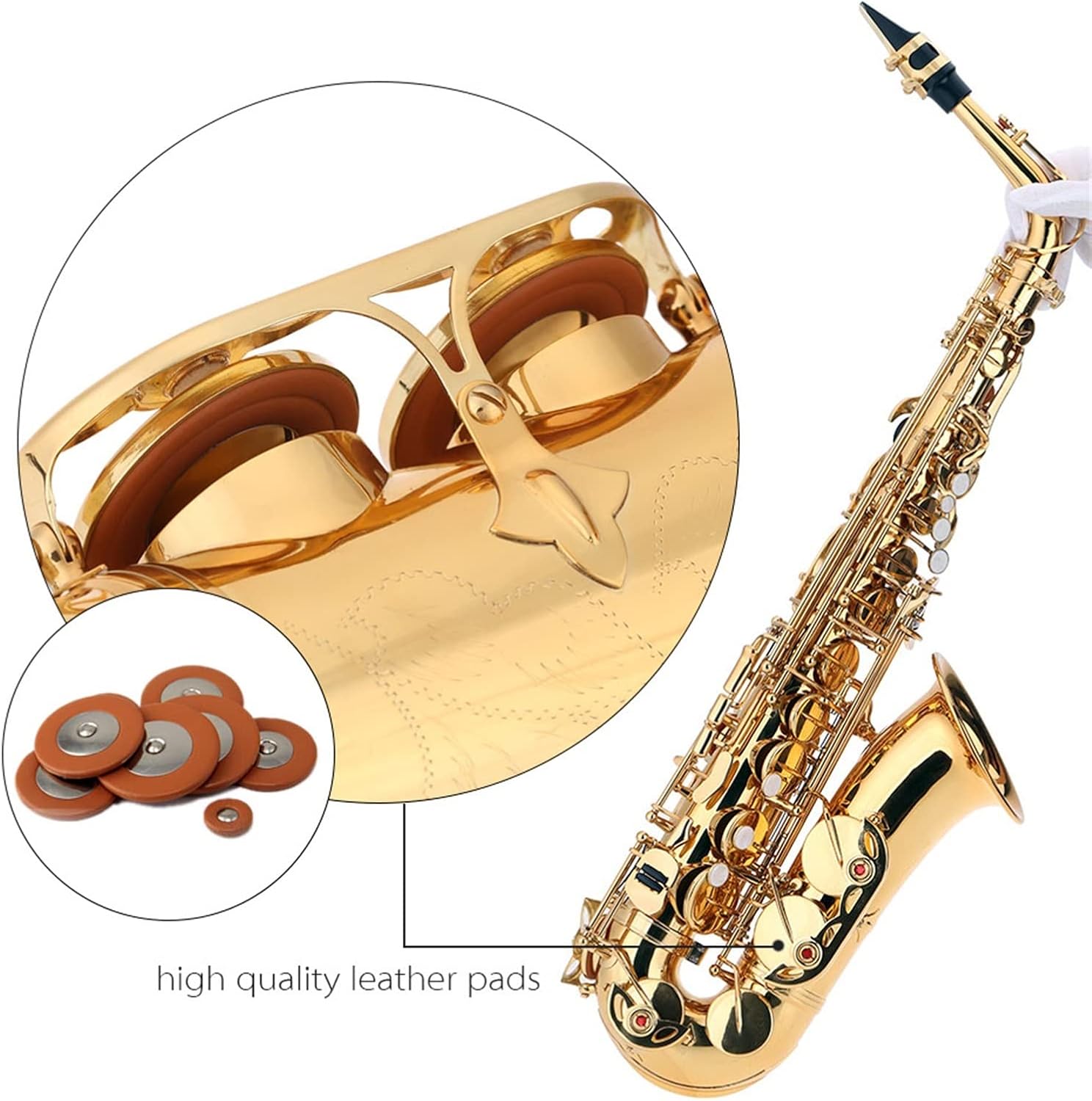 EB Alto Saxophone Brass Lacquered Gold E Flat 802 Key Type Woodwind Instrument