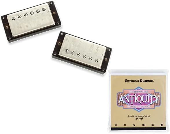 Seymour Duncan Antiquity Humbucker Pickups & Strings - Silver, H-H Configuration