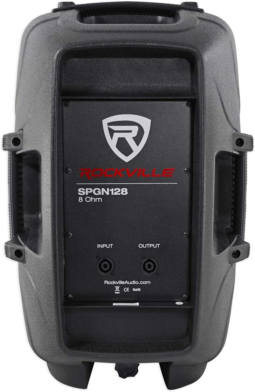 Rockville SPGN128 Bundle: (2) 12-in 1200W PA Speakers, RPM80BT 2400W 8-Channel Powered Mixer and Effects, RMC-XLR Metal Wired Mic with Cables, Tripod Speaker Stands and 20 ft Cables, 6-Items