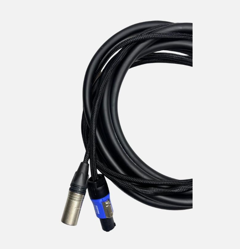 LASE 30 Ft (9.1M) Siamese PowerCon AC & XLR Audio Combo Cable (Powered Speakers)