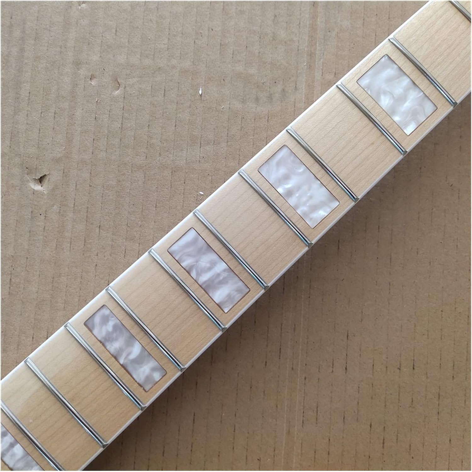 Maple Electric Guitar Neck 22 Frets Maple Fretboard Real Inlay Parts Unfinished Guitar Neck