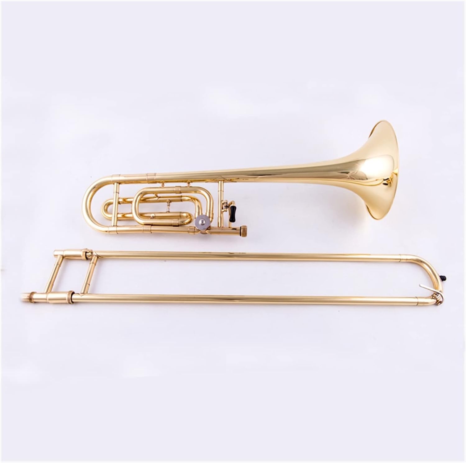 FLFL Student Trombone B Flat Turned F Tenor Trombone Instrument Copper Suitable for Brass Band Performance (Color : Brass)