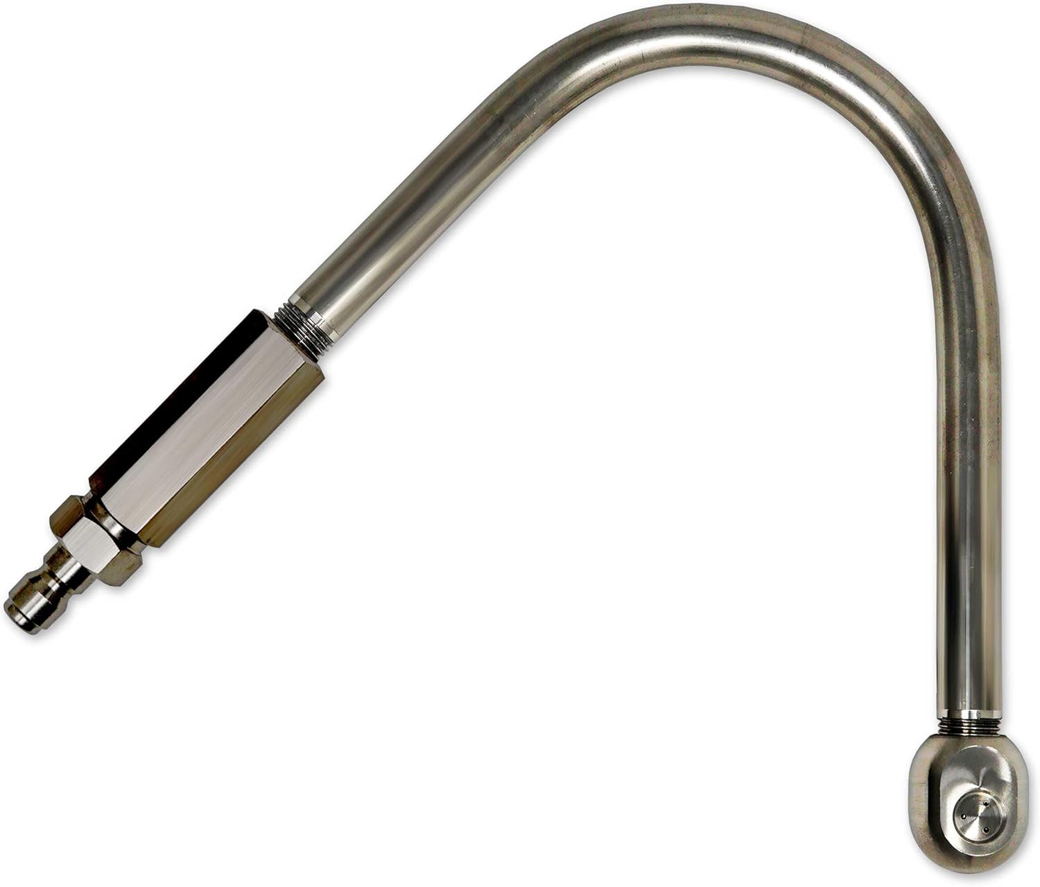 Gutter Cleaner Attachment - For Your Pressure Washer up to 4,400 PSI - Solid Stainless Steel Body - Patented Streamlined Profile - Six Recoil-Free Spray Jets