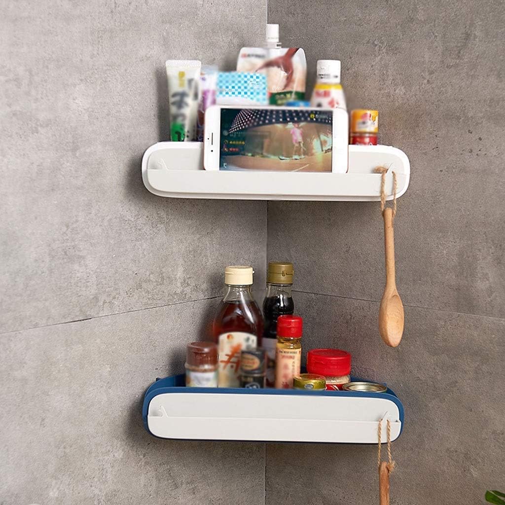 Bathroom Organizer Storage Shelves,Bathroom Corner Shelf The Toilet Storage,Wall Mounted Shower Corner Storage Rack for Self(Color:B)